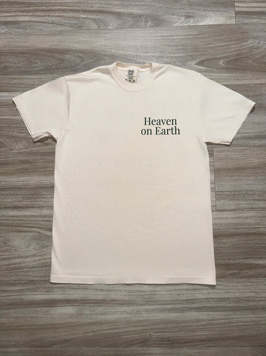 Heaven on Earth Tee- Ivory/Pine Green