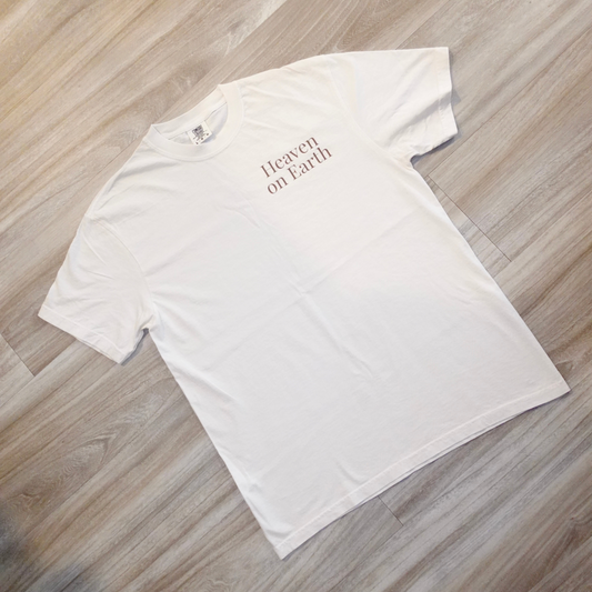 Heaven on Earth Tee- Ivory/Mushroom